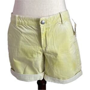 GAP Y2K Tie Dye Chino Shorts Stretch Cotton Low Rise Women's Size 2 Yellow NEW